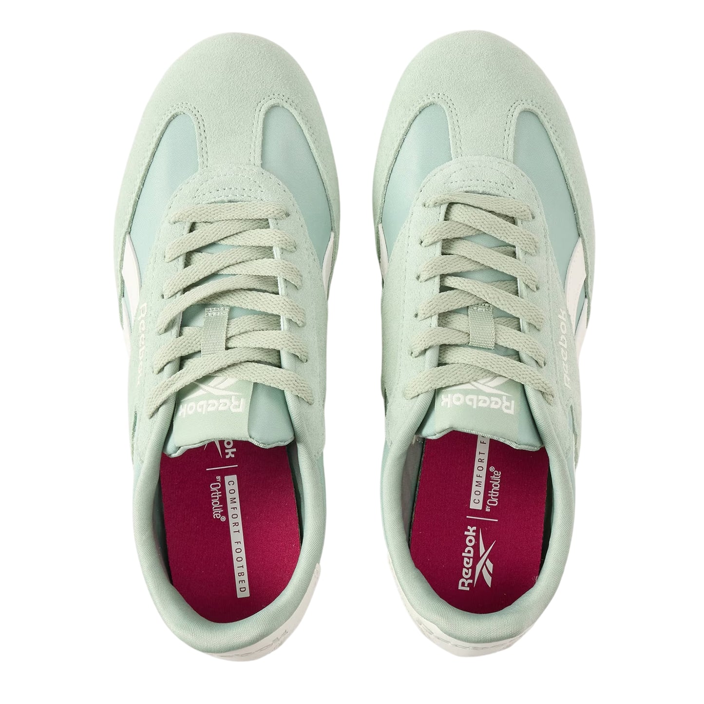 Green-Chalk - Side - Reebok Womens-Ladies World 70 Logo Trainers