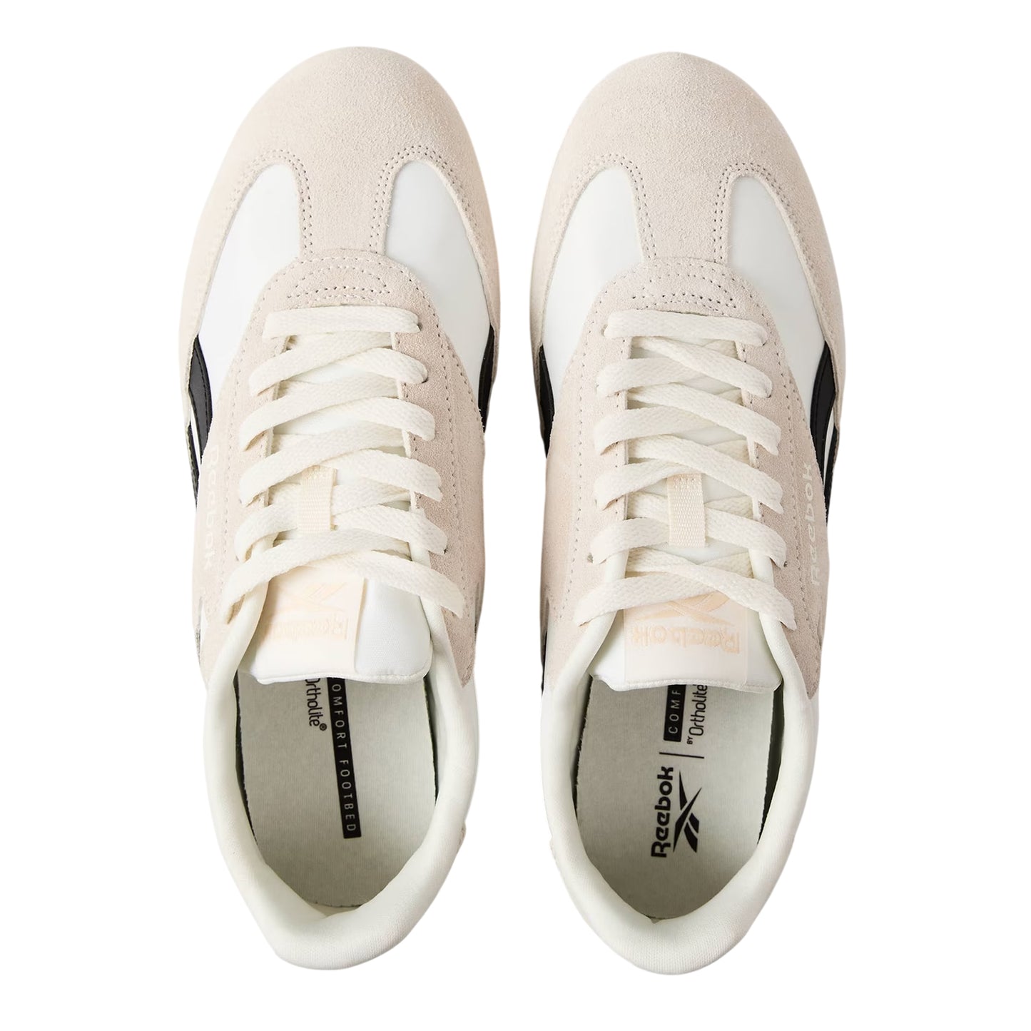 White-Black - Side - Reebok Womens-Ladies World 70 Logo Trainers