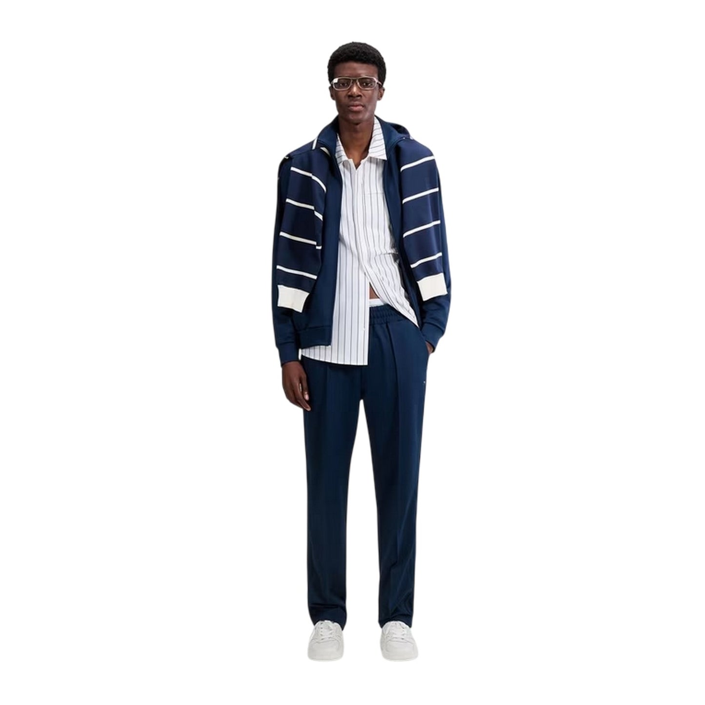 Navy - Pack Shot - Ellesse Mens Latucci Tracksuit Bottoms