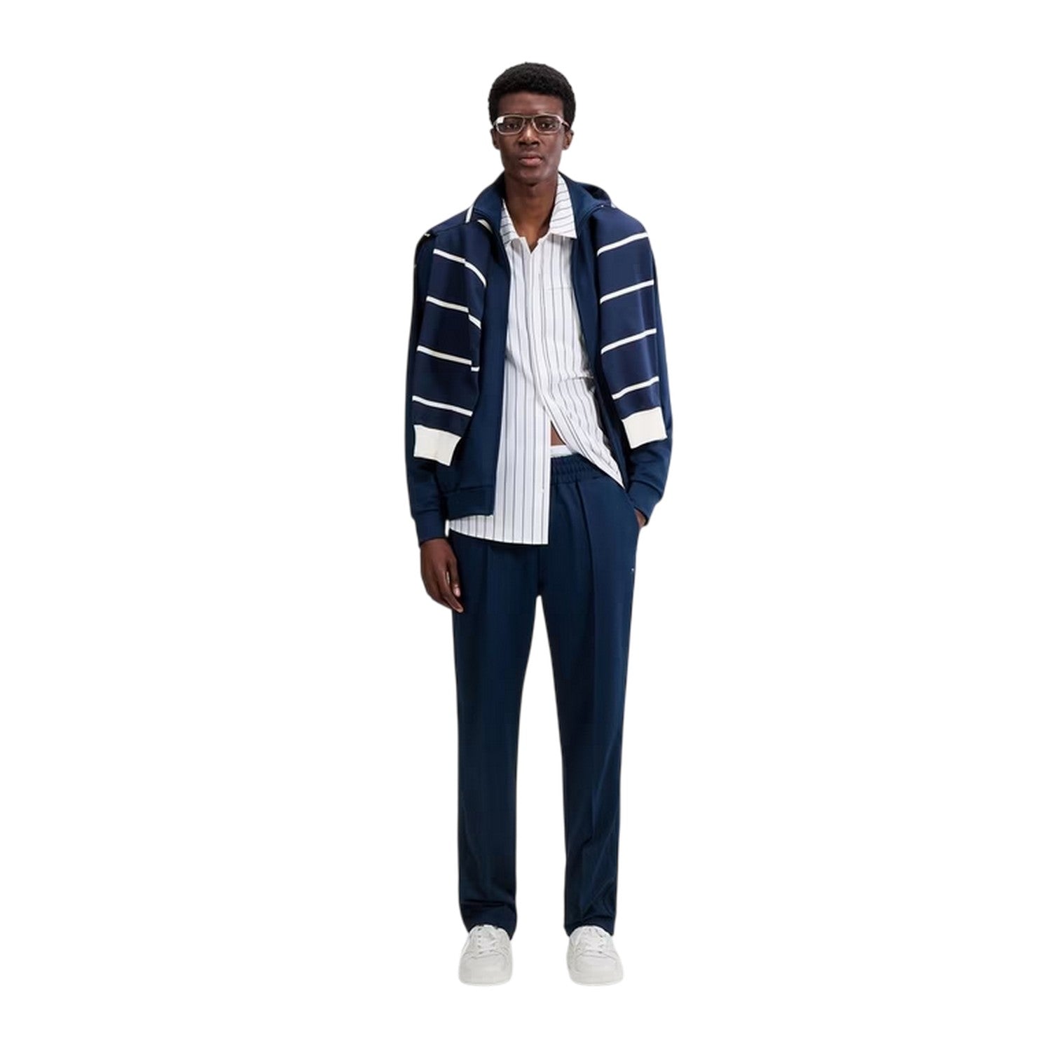 Navy - Pack Shot - Ellesse Mens Latucci Tracksuit Bottoms