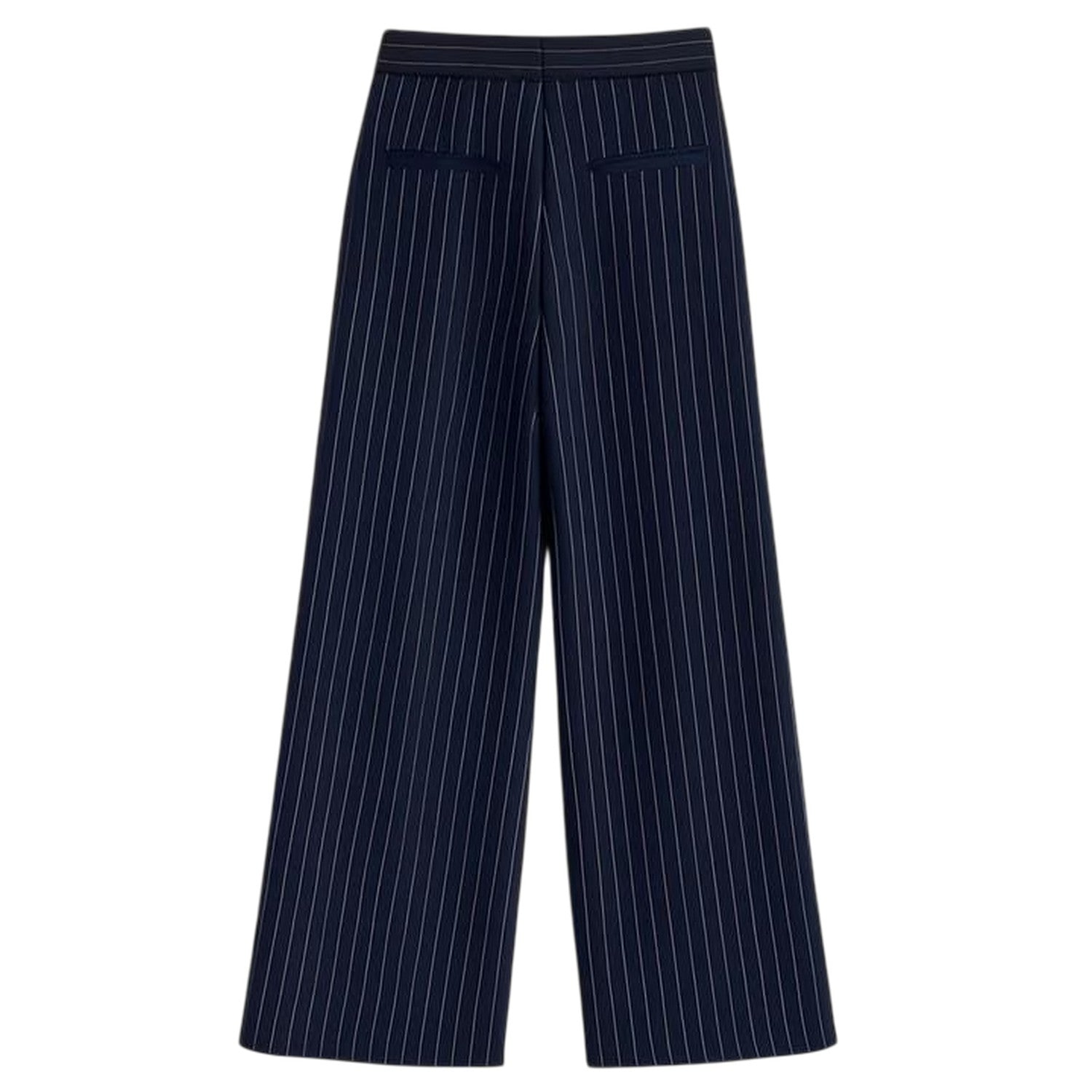 Navy - Back - I Saw It First Womens-Ladies Pinstripe Wide Leg Trousers