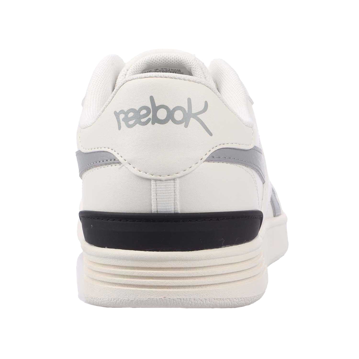 White-Grey - Back - Reebok Mens Advance Leather Court Trainers