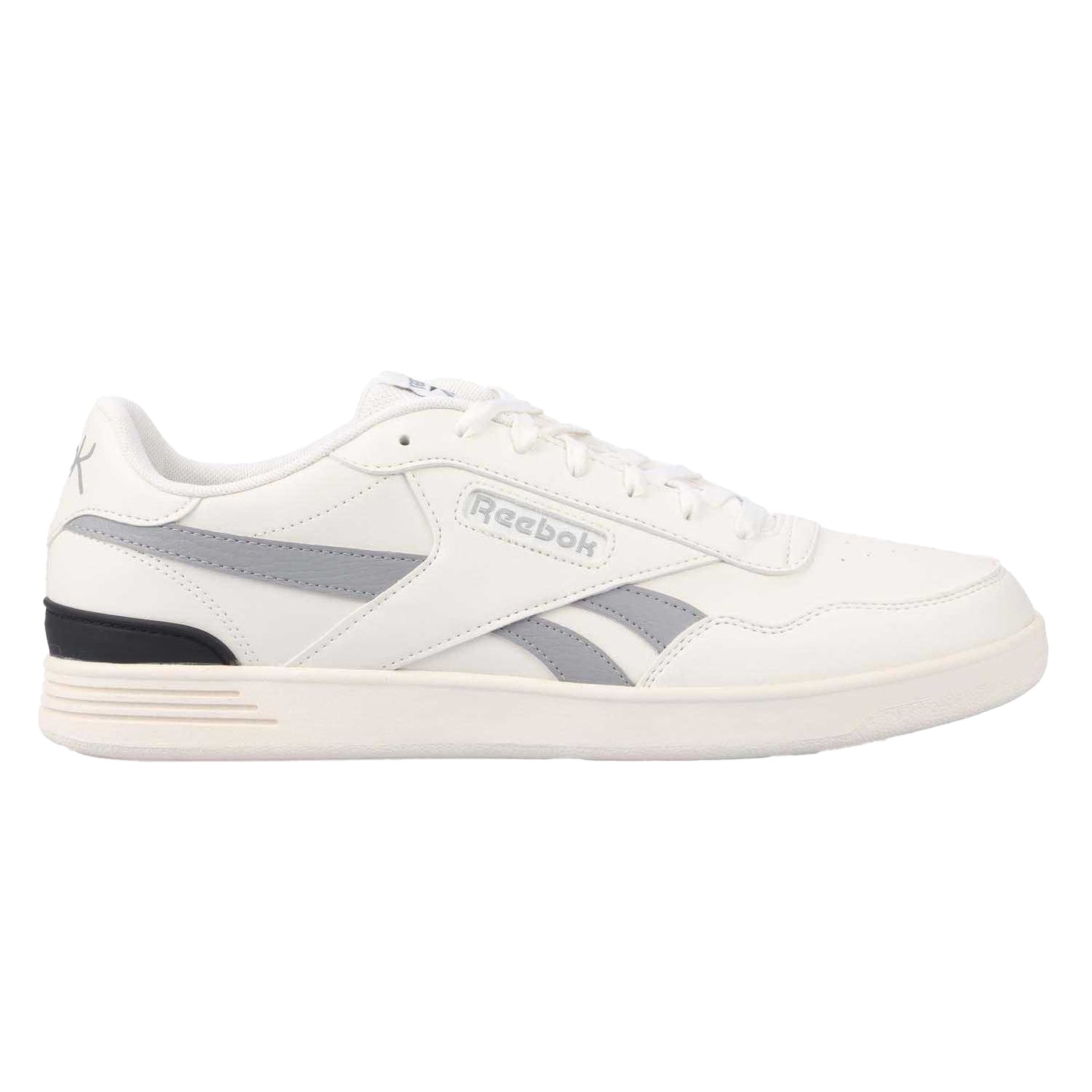White-Grey - Side - Reebok Mens Advance Leather Court Trainers