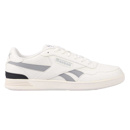 White-Grey - Side - Reebok Mens Advance Leather Court Trainers