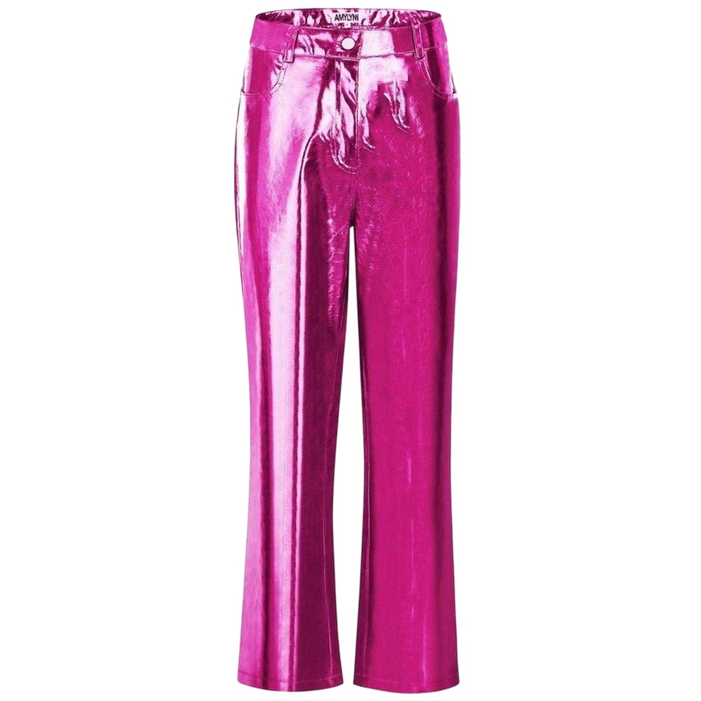 Purple - Front - AmyLynn Womens-Ladies Lupe Metallic Trousers