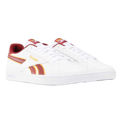 White-Red - Front - Reebok Unisex Adult Retro Synthetic Leather Court Trainers
