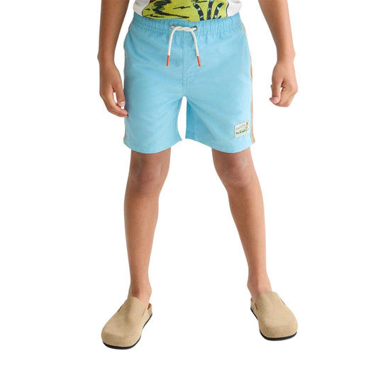 Blue - Front - Scotch Boys Side Stripe Swim Shorts