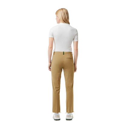 Beige - Back - Lacoste Womens-Ladies Straight Leg Trousers