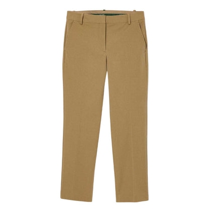 Beige - Front - Lacoste Womens-Ladies Straight Leg Trousers