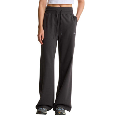 Anthracite Grey - Side - The North Face Womens-Ladies Essential Fleece Wide Leg Jogging Bottoms