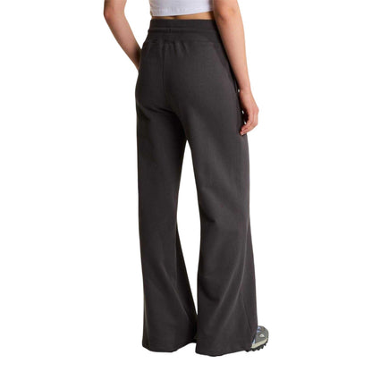 Anthracite Grey - Lifestyle - The North Face Womens-Ladies Essential Fleece Wide Leg Jogging Bottoms