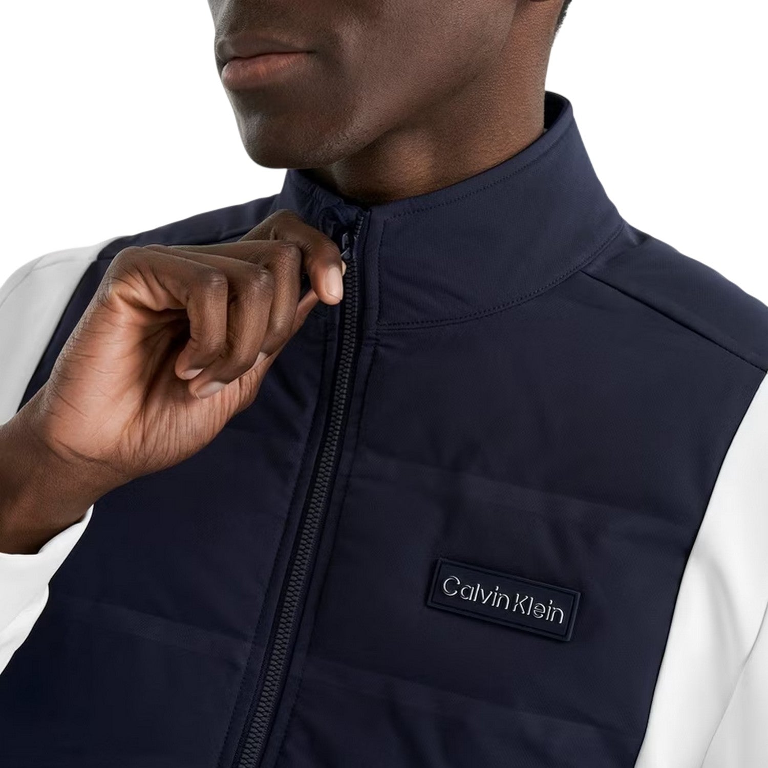 White - Side - Calvin Klein Mens Performance Golf Jacket