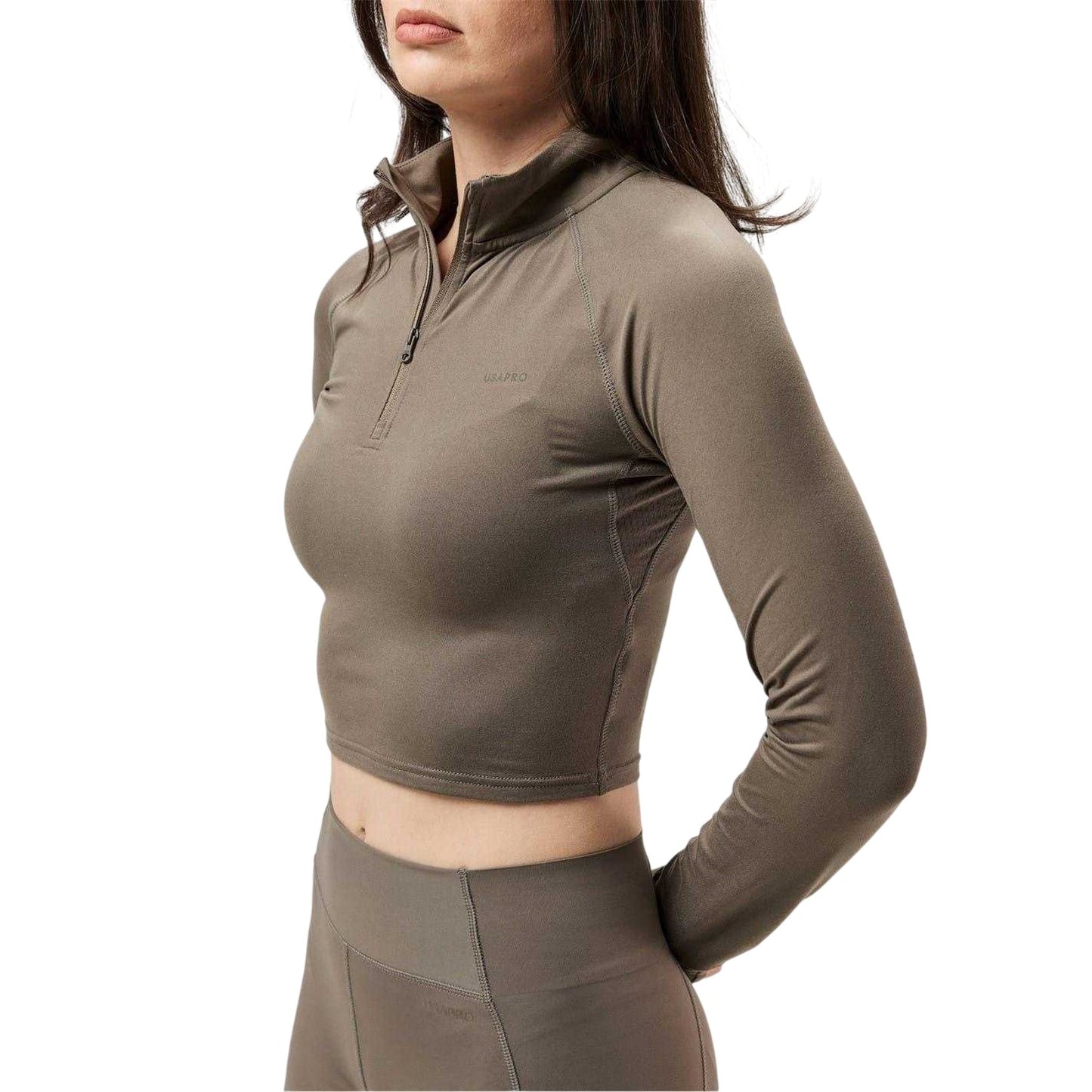 Ash - Side - USA Pro Womens-Ladies Slim Track Jacket