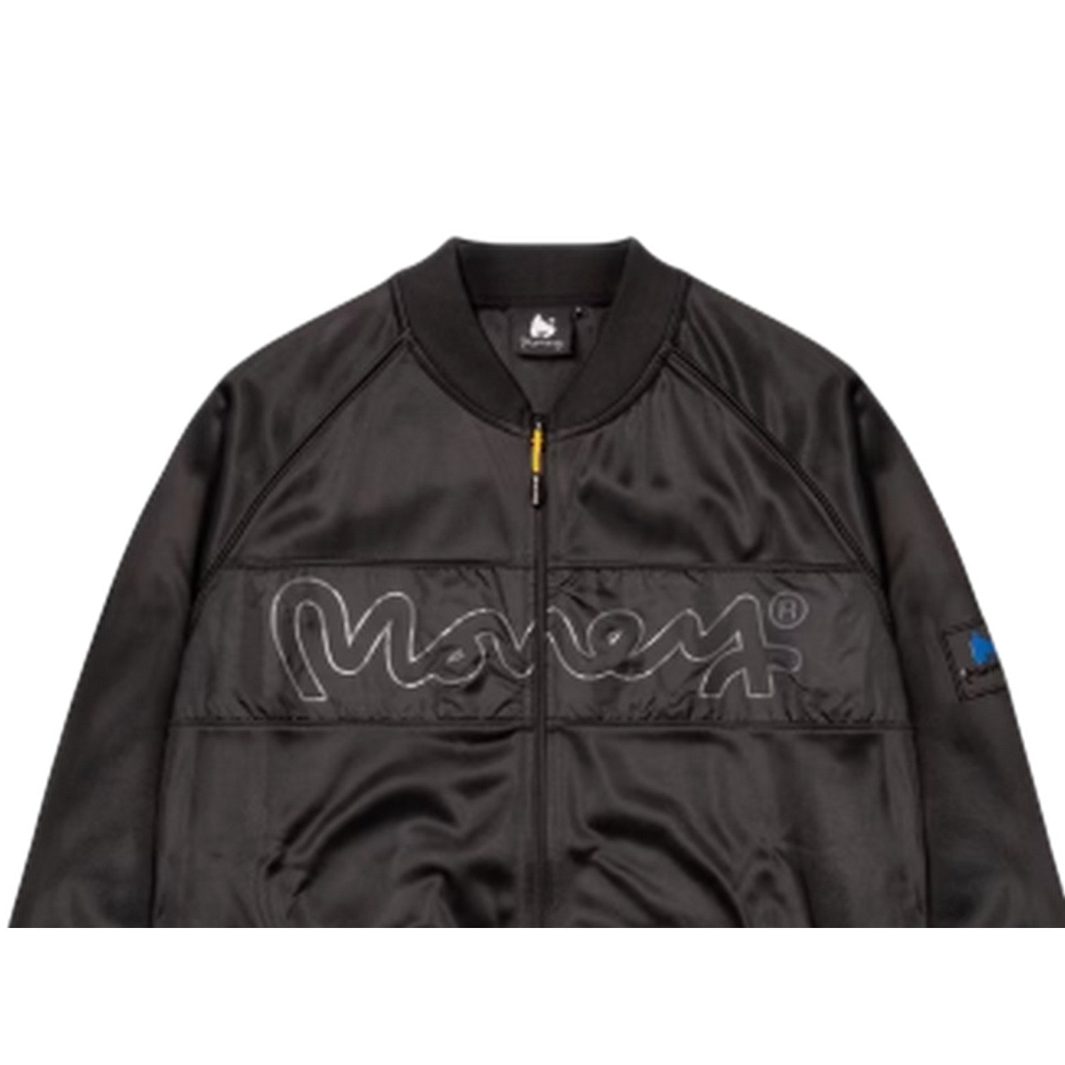 Black - Lifestyle - Money Mens Embroidered Logo Satin Bomber Jacket