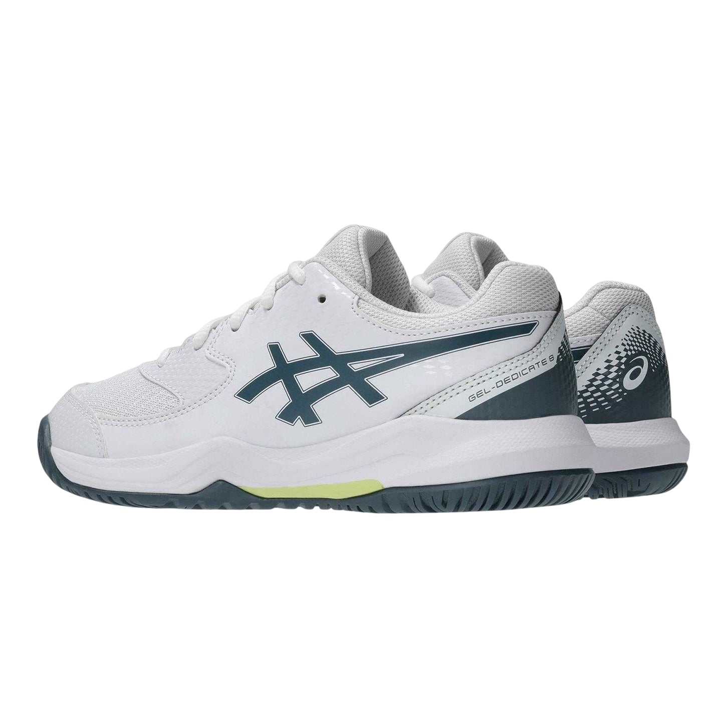 White - Back - Asics Childrens-Kids Dedicate 8 Tennis Shoes