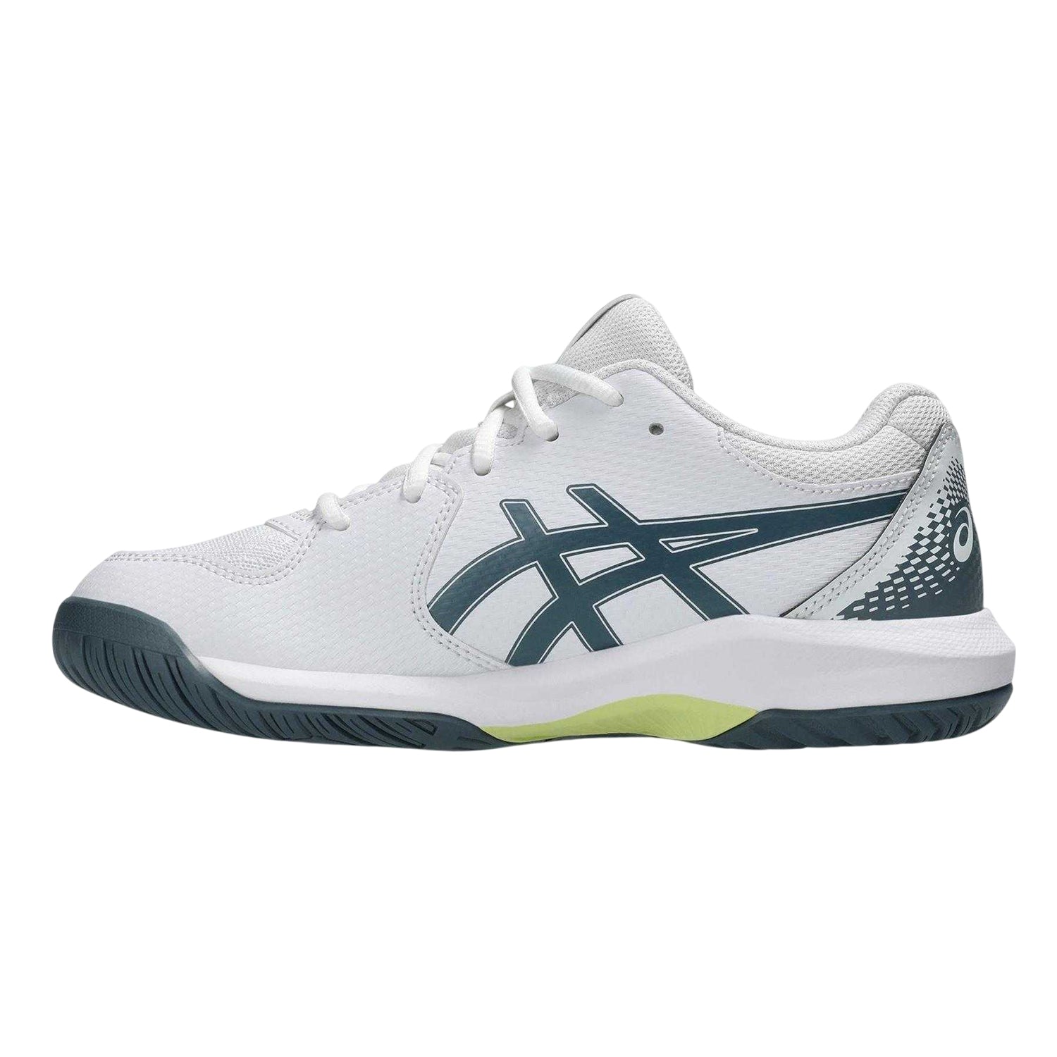 White - Side - Asics Childrens-Kids Dedicate 8 Tennis Shoes