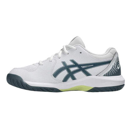 White - Side - Asics Childrens-Kids Dedicate 8 Tennis Shoes