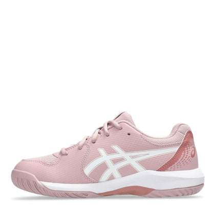 Pink - Close up - Asics Childrens-Kids Dedicate 8 Tennis Shoes
