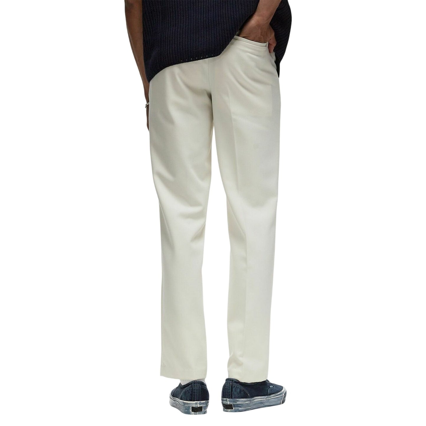 Cream - Back - Lacoste Mens Straight Suit Trousers