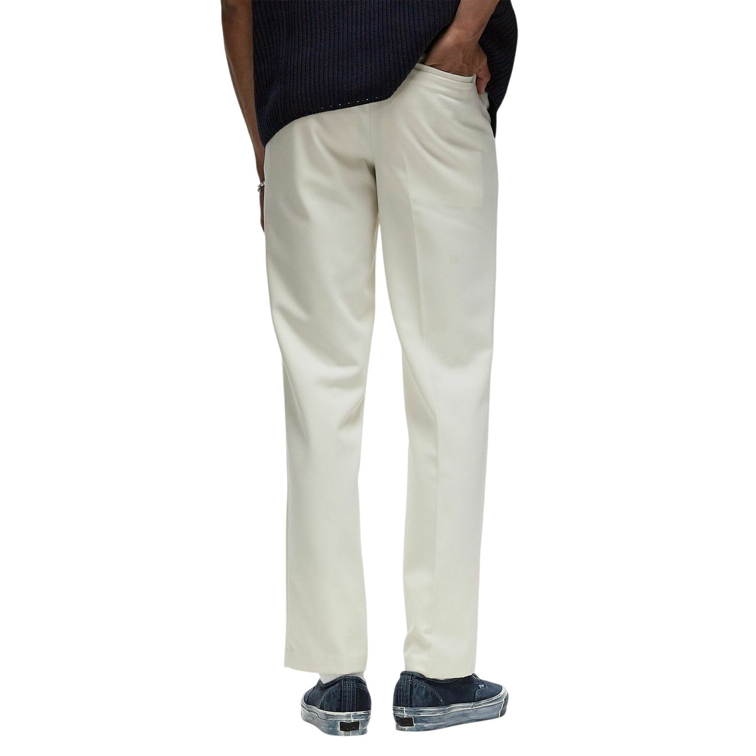 Cream - Back - Lacoste Mens Straight Suit Trousers
