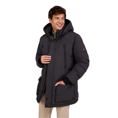 Charcoal - Side - Minoti Mens Waterproof Padded Snug Fit Parka