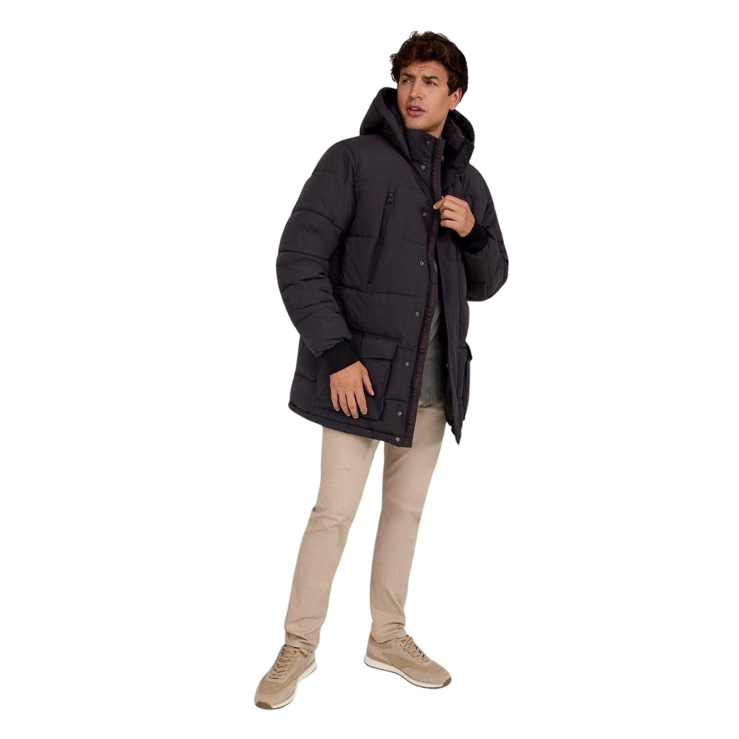 Charcoal - Lifestyle - Minoti Mens Waterproof Padded Snug Fit Parka