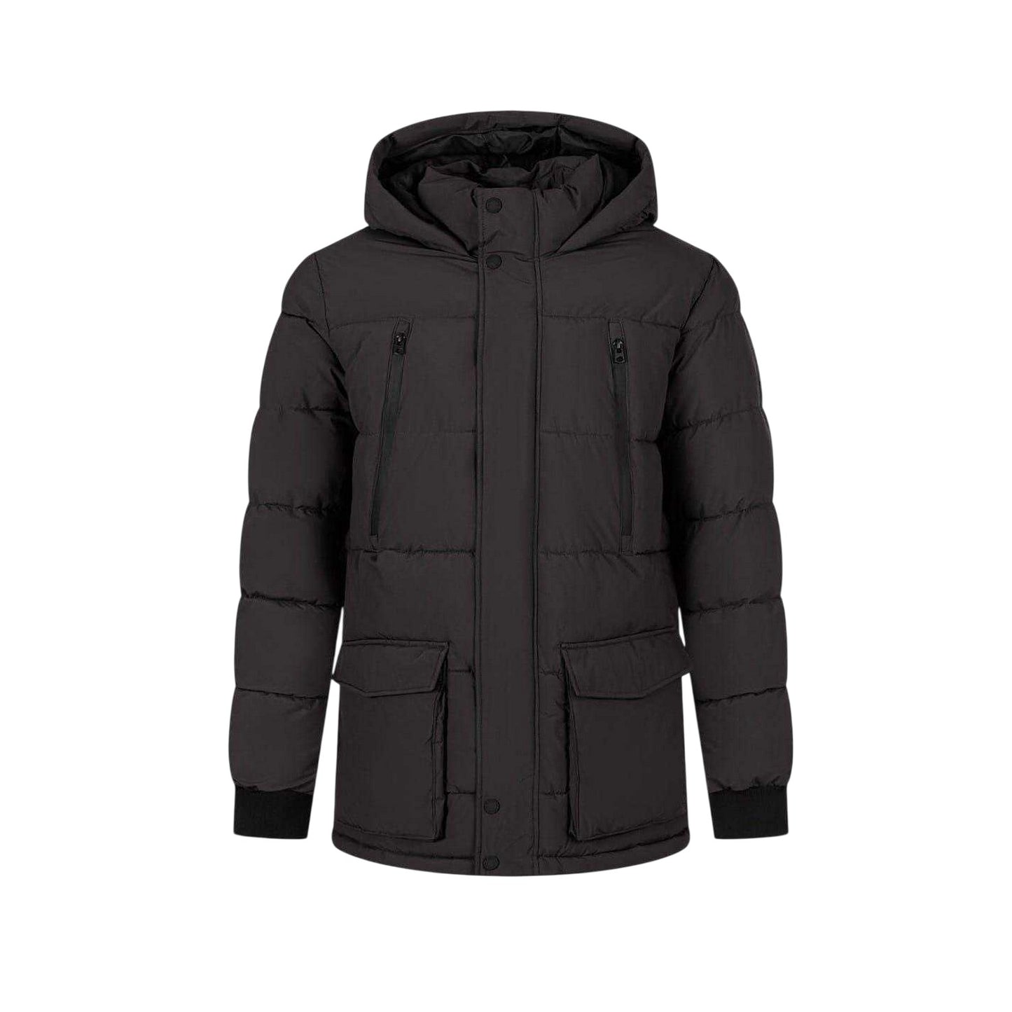 Charcoal - Front - Minoti Mens Waterproof Padded Snug Fit Parka