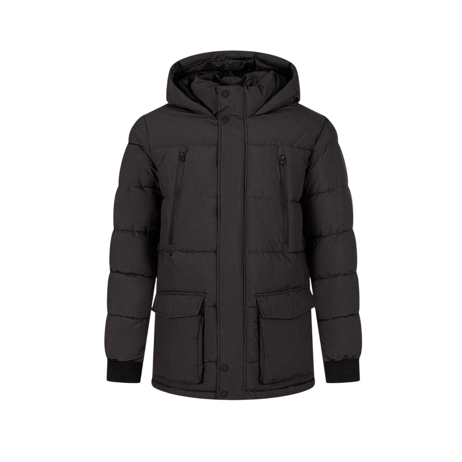 Charcoal - Front - Minoti Mens Waterproof Padded Snug Fit Parka