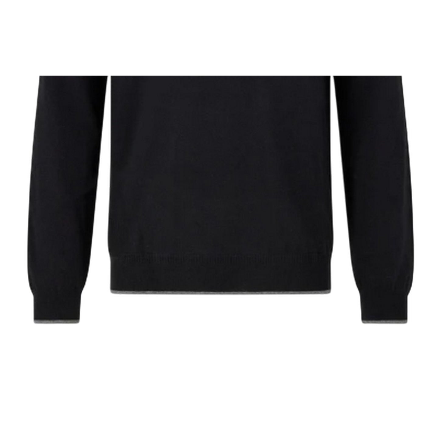 Black - Side - Boss Mens Plain Regular Long-Sleeved Sweater Top