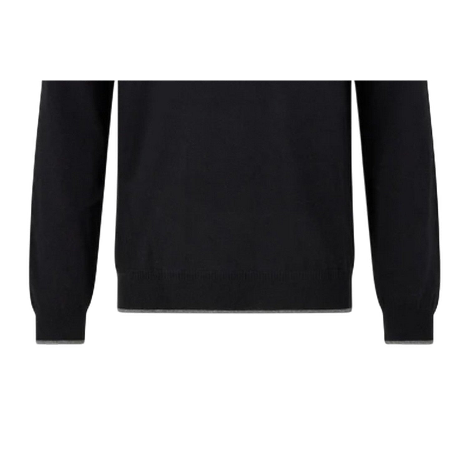 Black - Side - Boss Mens Plain Regular Long-Sleeved Sweater Top