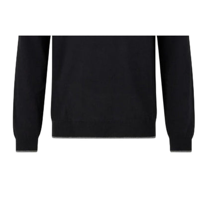 Black - Side - Boss Mens Plain Regular Long-Sleeved Sweater Top