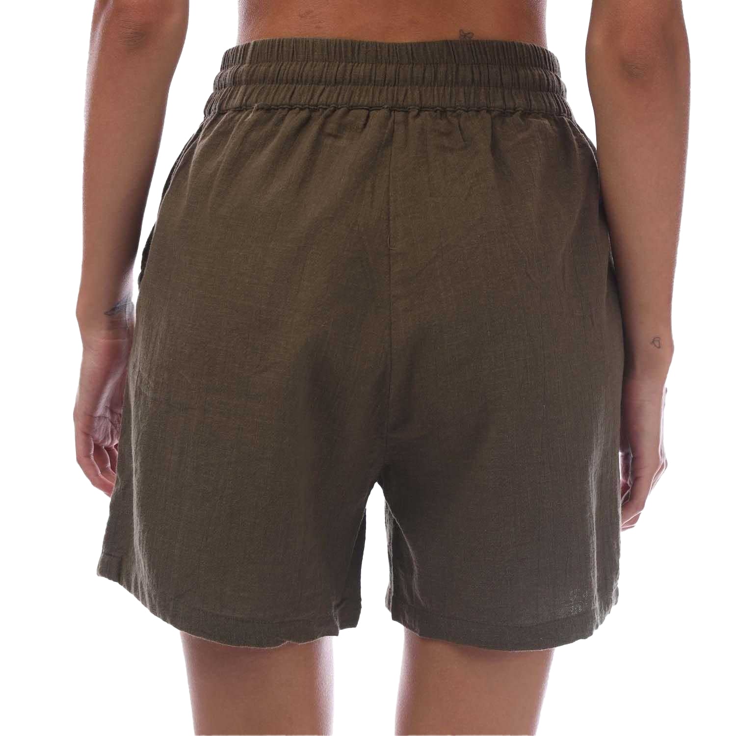 Green - Back - Only Womens-Ladies Tizana Cotton String Shorts