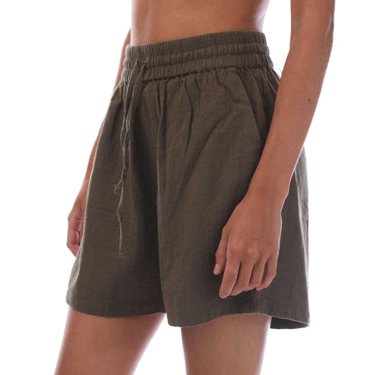 Green - Side - Only Womens-Ladies Tizana Cotton String Shorts