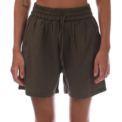 Green - Front - Only Womens-Ladies Tizana Cotton String Shorts