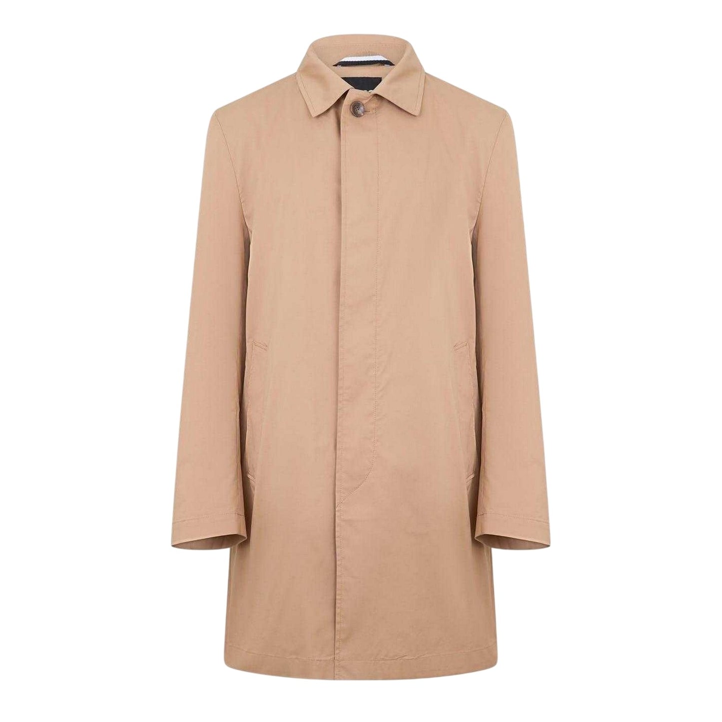 Medium Beige - Front - Boss Mens P-Jared Point Collar Overcoat