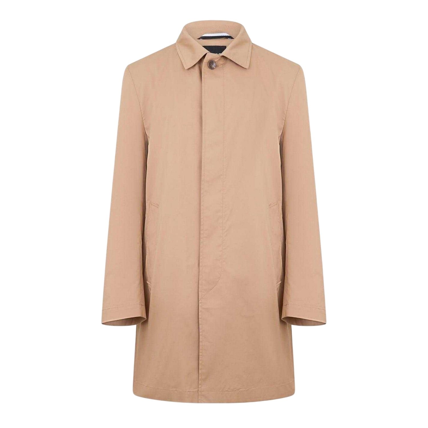 Medium Beige - Front - Boss Mens P-Jared Point Collar Overcoat