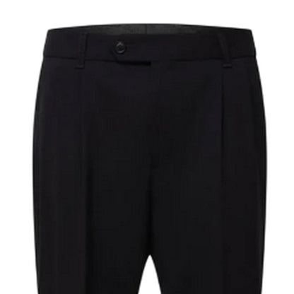Dark Blue - Side - Boss Mens Perin Virgin Wool Tapered Trousers