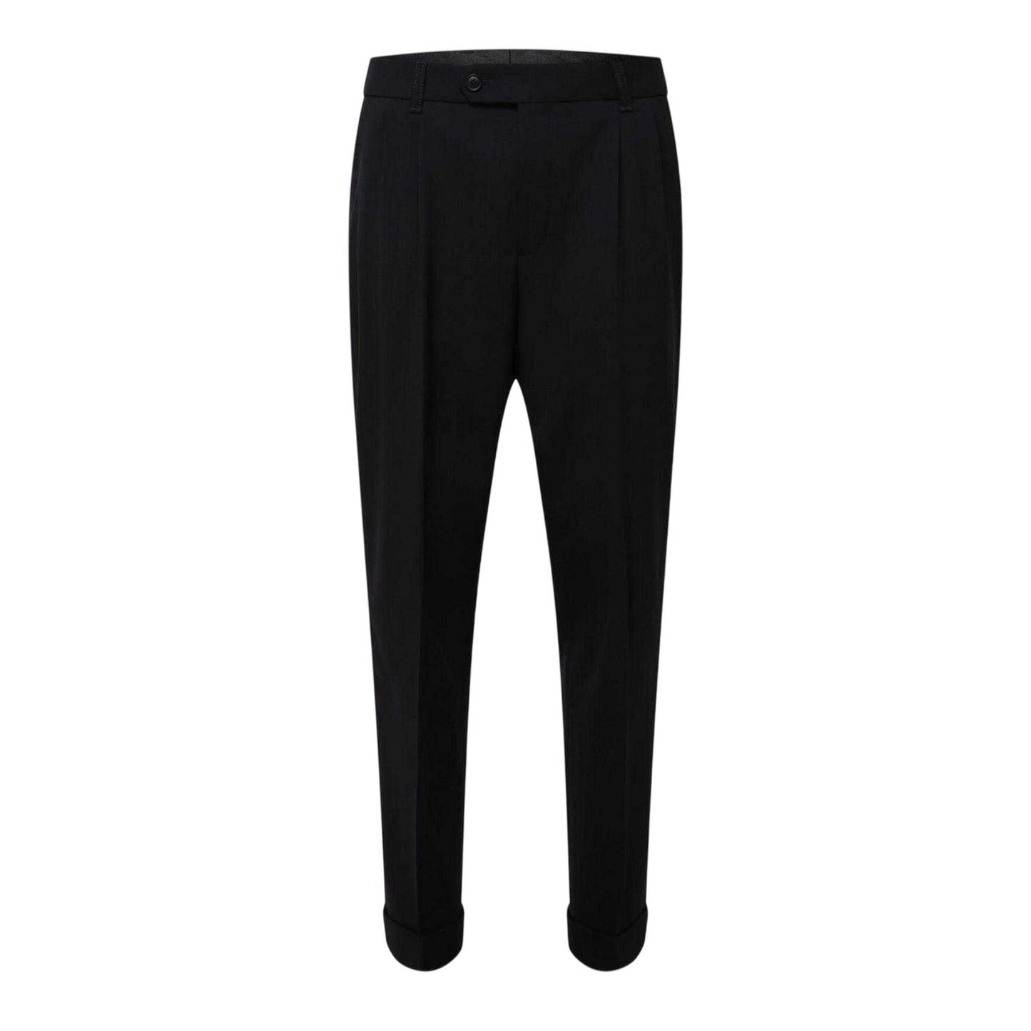 Dark Blue - Front - Boss Mens Perin Virgin Wool Tapered Trousers