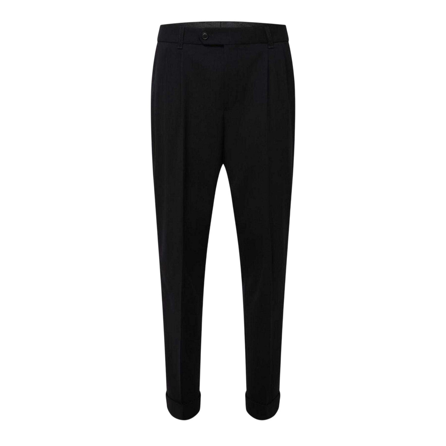 Dark Blue - Front - Boss Mens Perin Virgin Wool Tapered Trousers