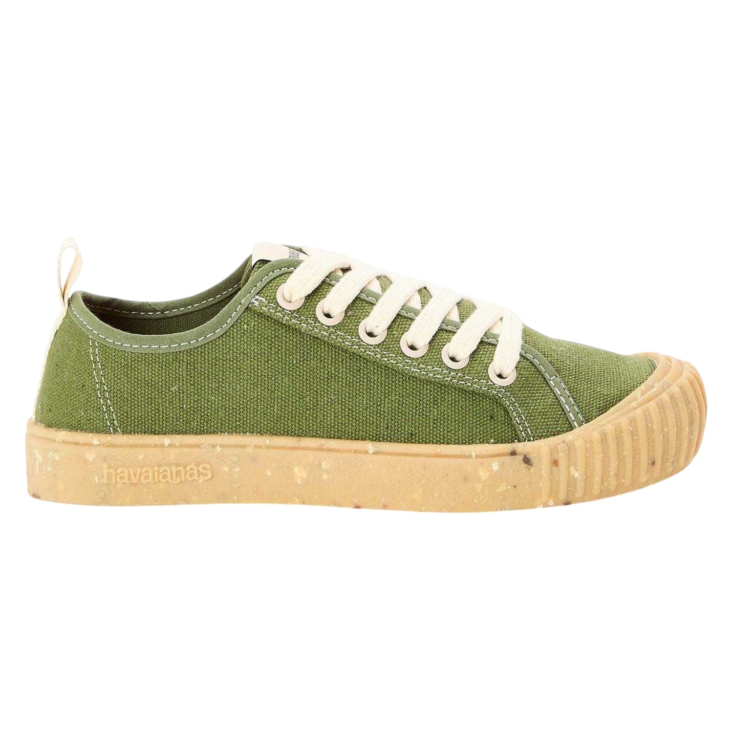 Olive Green - Front - Havaianas Womens-Ladies Logo Tennis Trainers