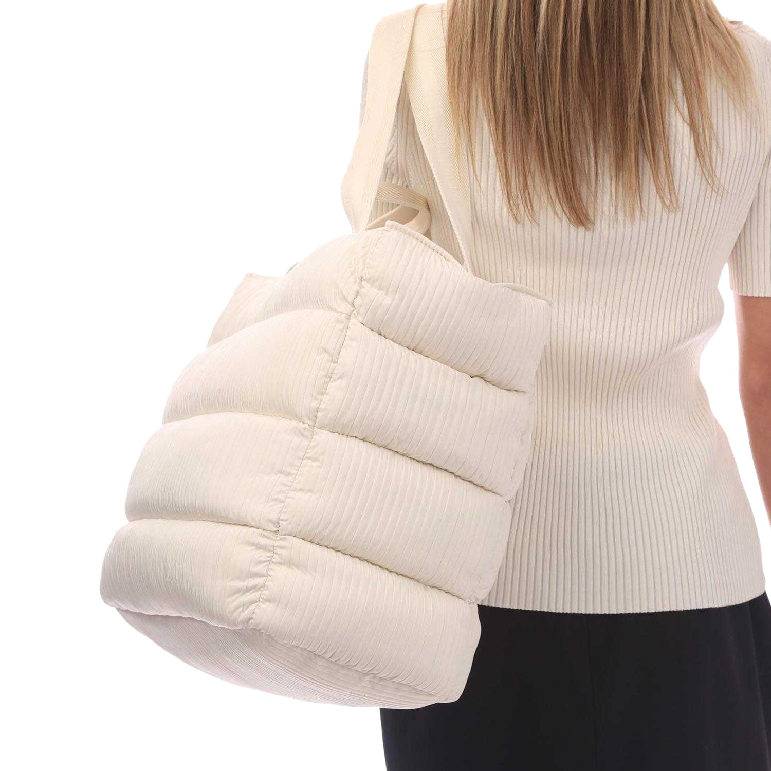 White - Back - Hugo Boss Deva Quilted Tote Bag