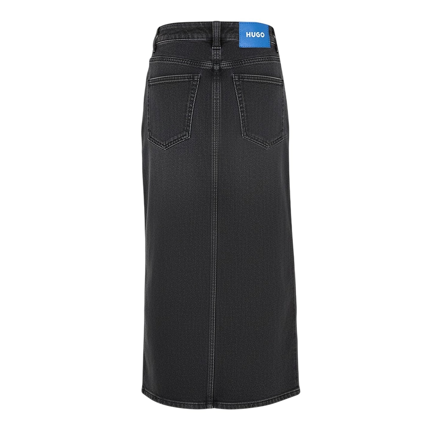 Black - Back - Hugo Womens-Ladies Goja Denim Midi Skirt