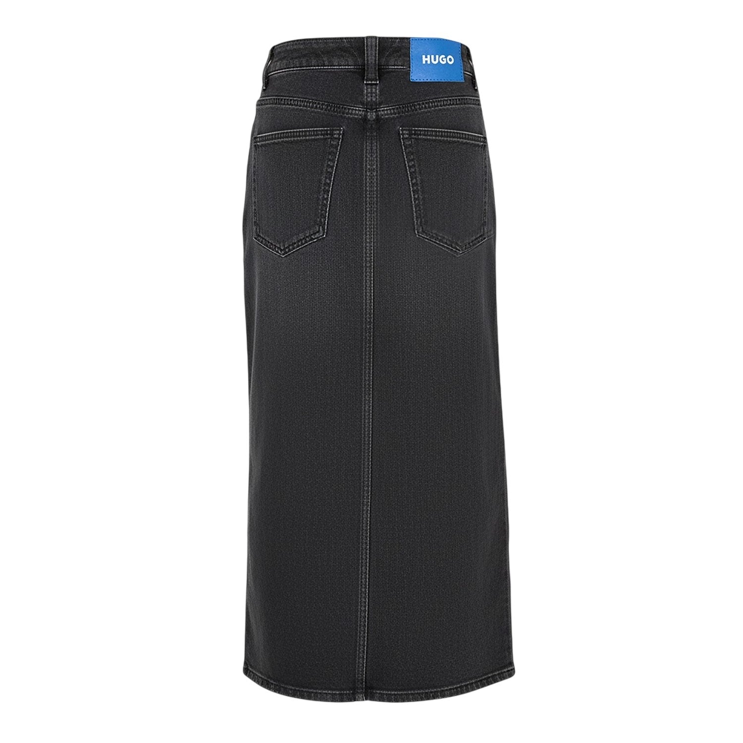 Black - Back - Hugo Womens-Ladies Goja Denim Midi Skirt