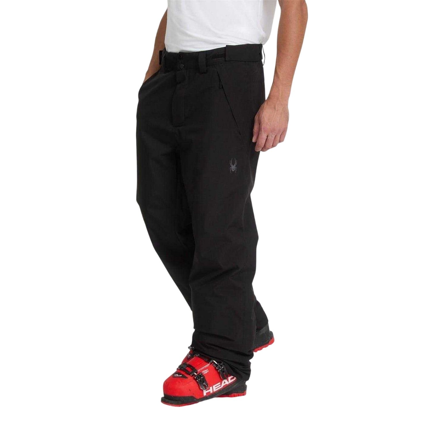 Black - Side - Spyder Mens Wide Leg Salopettes