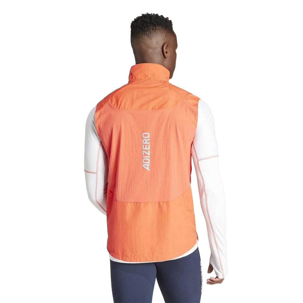 Red - Back - Adidas Mens Adizero Sleeveless Running Waistcoat