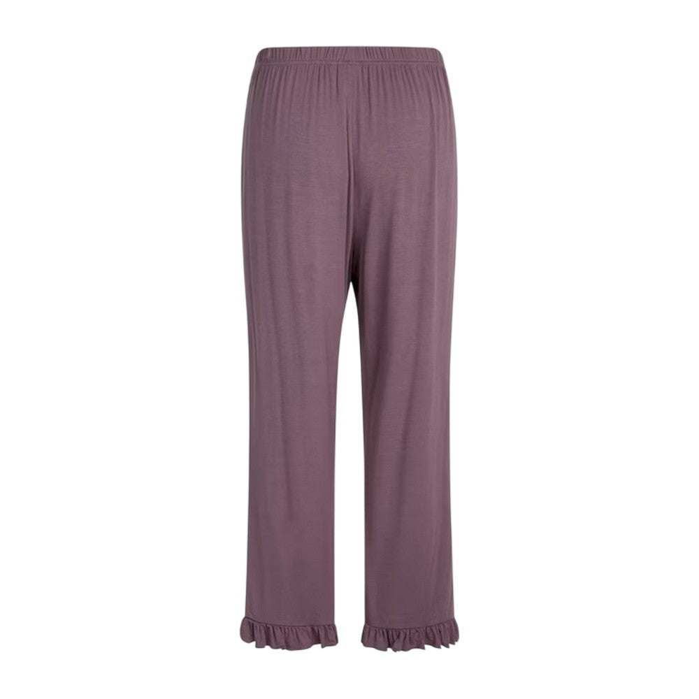 Purple - Back - CCDK Copenhagen Womens-Ladies Jasmin Ruffle Hem Pyjama Bottoms