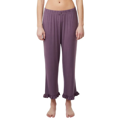 Purple - Side - CCDK Copenhagen Womens-Ladies Jasmin Ruffle Hem Pyjama Bottoms