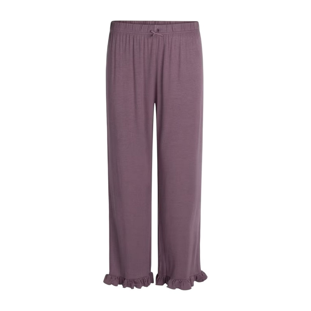 Purple - Front - CCDK Copenhagen Womens-Ladies Jasmin Ruffle Hem Pyjama Bottoms