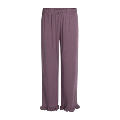Purple - Front - CCDK Copenhagen Womens-Ladies Jasmin Ruffle Hem Pyjama Bottoms