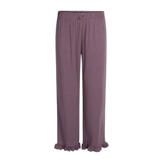 Purple - Front - CCDK Copenhagen Womens-Ladies Jasmin Ruffle Hem Pyjama Bottoms